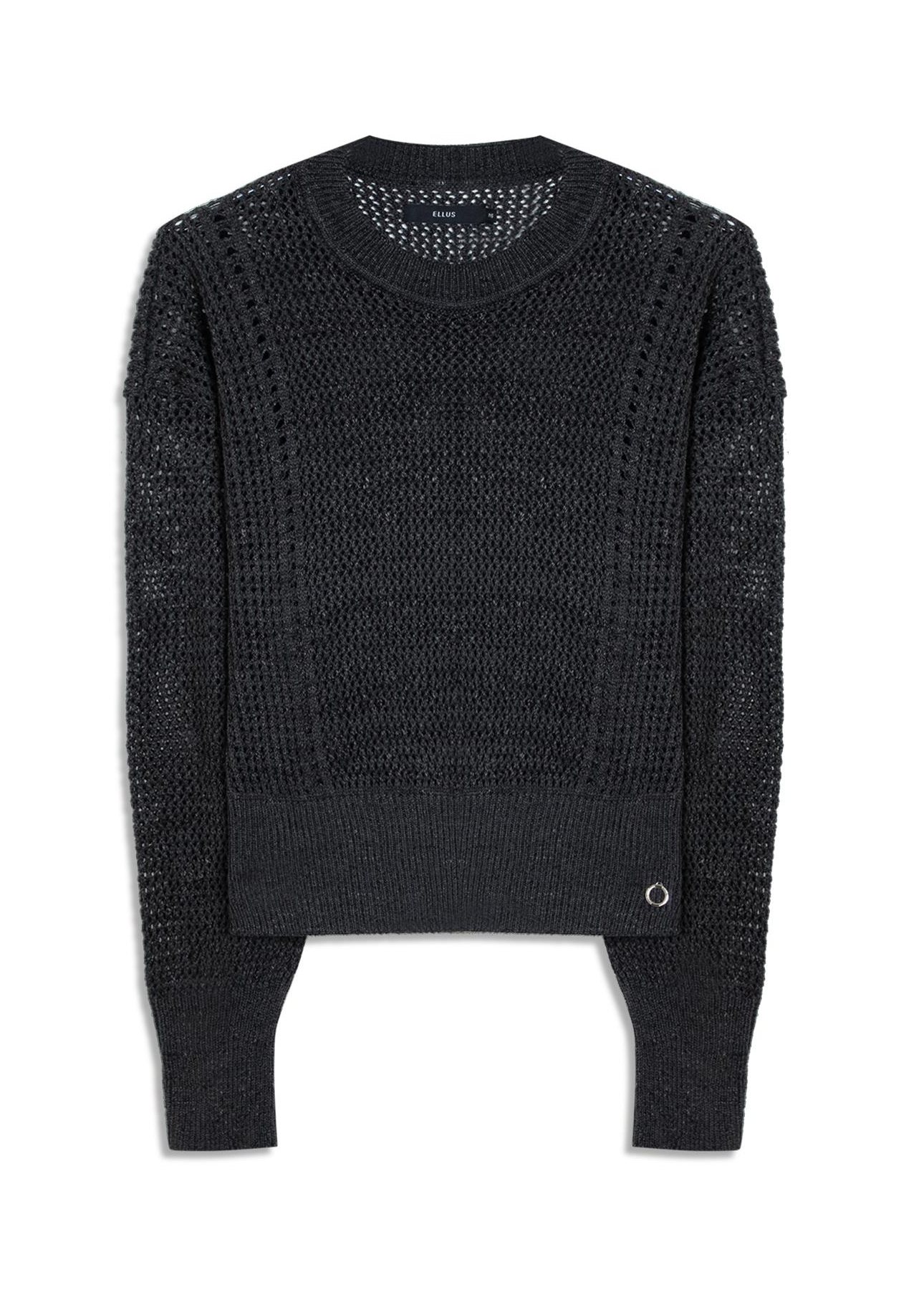 Tricot Flamme Sweater Fishnet Chumbo Mescla