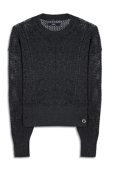 Tricot Flamme Sweater Fishnet Chumbo Mescla