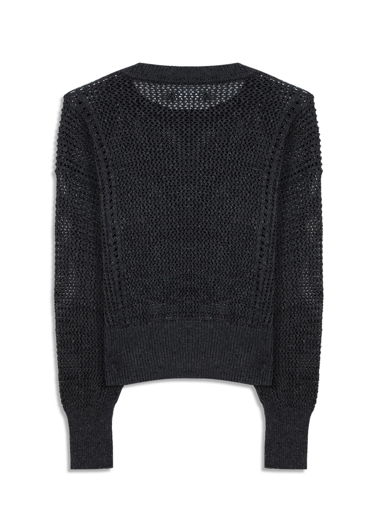 Tricot Flamme Sweater Fishnet Chumbo Mescla