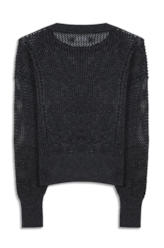 Tricot Flamme Sweater Fishnet Chumbo Mescla