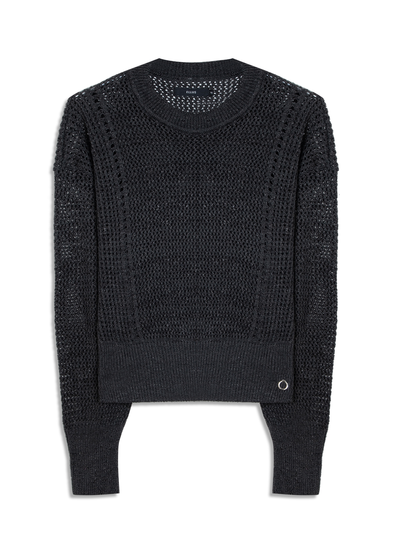 Tricot Flamme Sweater Fishnet Chumbo Mescla