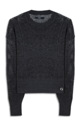 Tricot Flamme Sweater Fishnet Chumbo Mescla