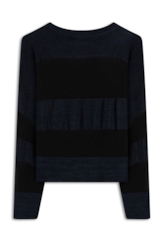 Tricot Knit Light Stripes Dark Navy