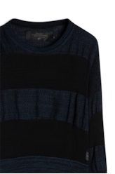 Tricot Knit Light Stripes Dark Navy