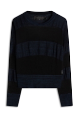 Tricot Knit Light Stripes Dark Navy