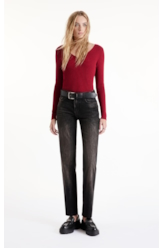 Tricot Knit Ribbed Freddo Neck Cereja