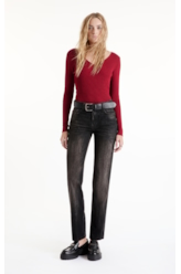 Tricot Knit Ribbed Freddo Neck Cereja