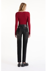 Tricot Knit Ribbed Freddo Neck Cereja