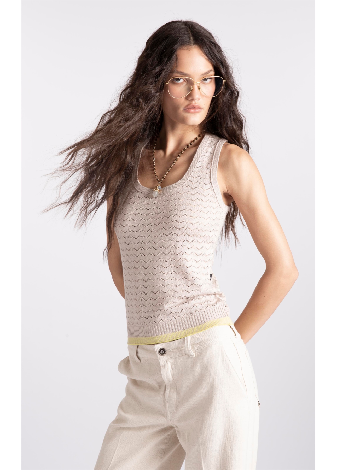 Tricot  Knit Tex Piping Natural