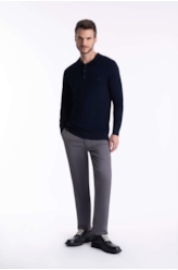 Tricot Like Sweter Polo Dark Navy
