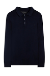 Tricot Like Sweter Polo Dark Navy