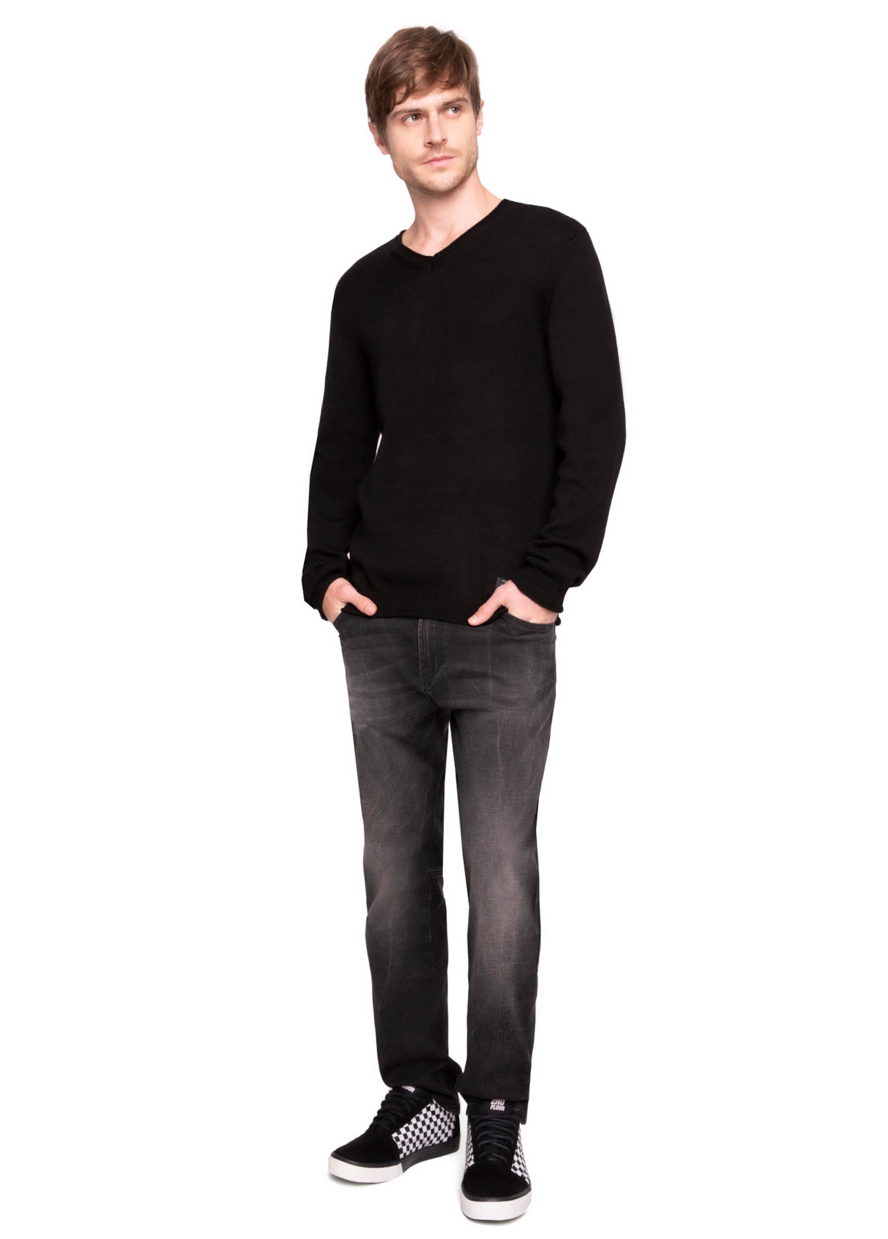 Tricot Neck v Preto
