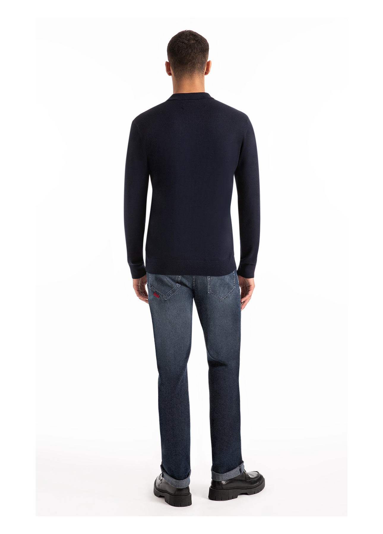 Tricot Polo Sweater Dark Navy