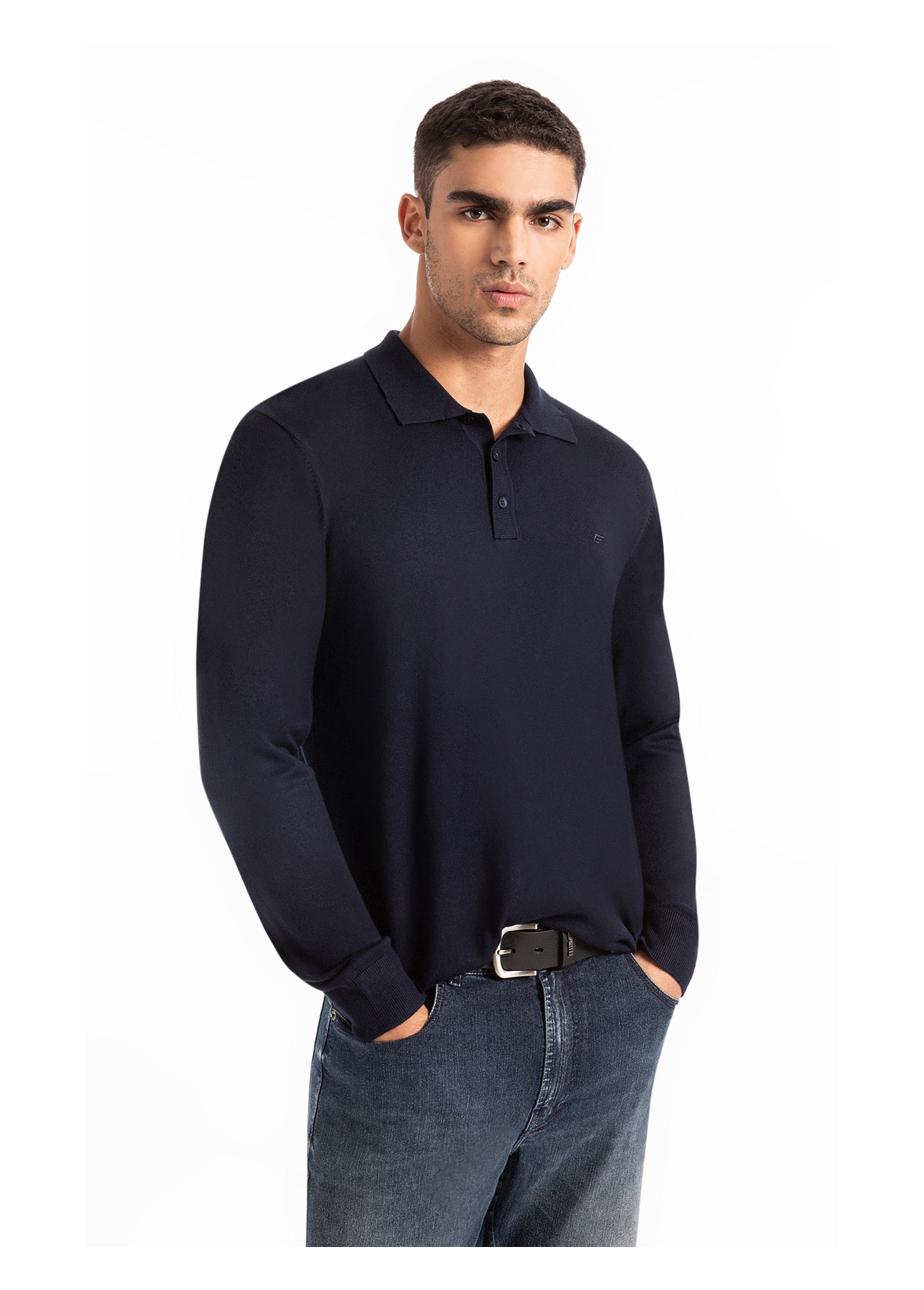 Tricot Polo Sweater Dark Navy