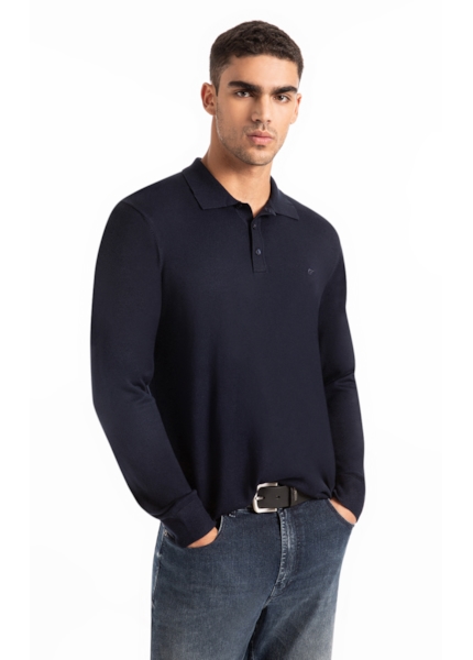 Tricot Polo Sweater Dark Navy