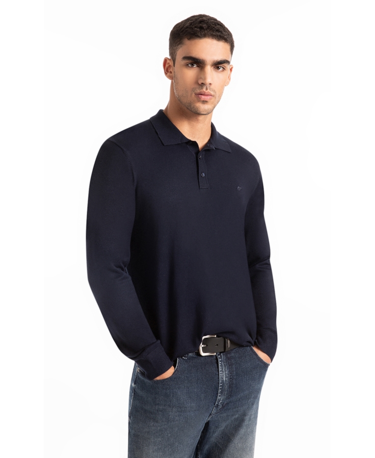 Tricot Polo Sweater Dark Navy