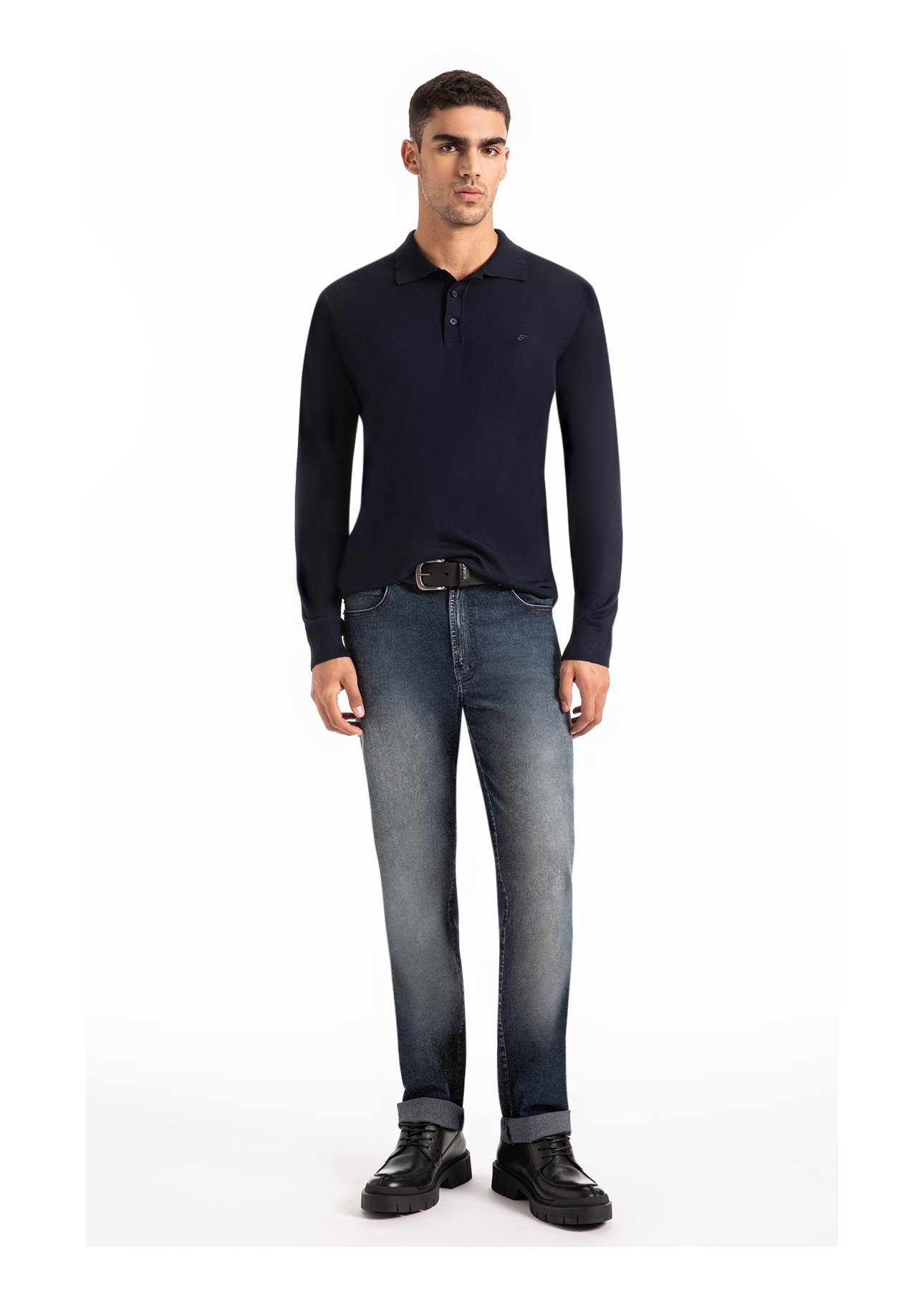 Tricot Polo Sweater Dark Navy