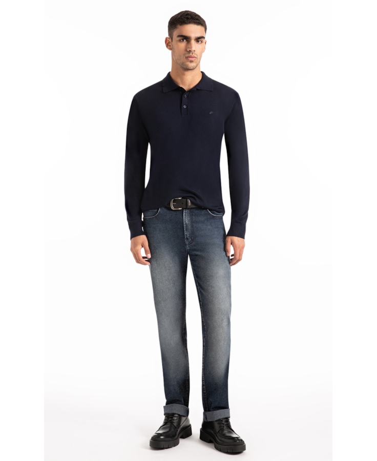 Tricot Polo Sweater Dark Navy
