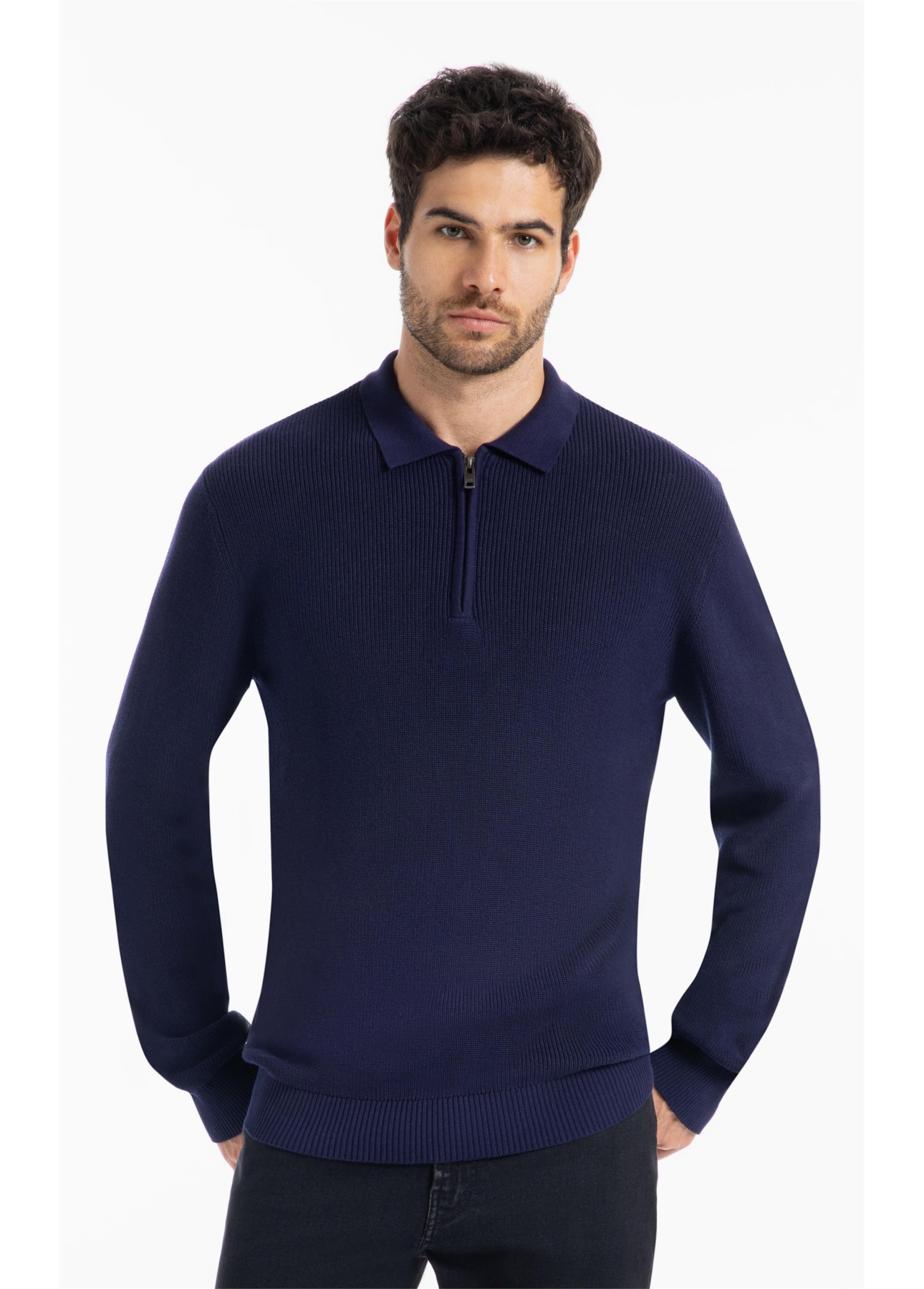 Tricot Polo Sweater Marinho