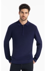 Tricot Polo Sweater Marinho