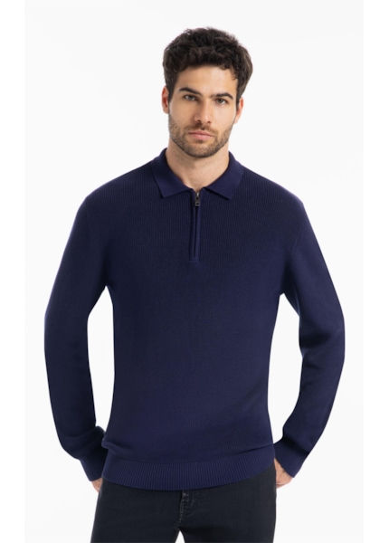 Tricot Polo Sweater Marinho