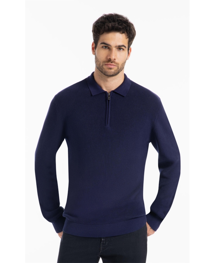 Tricot Polo Sweater Marinho