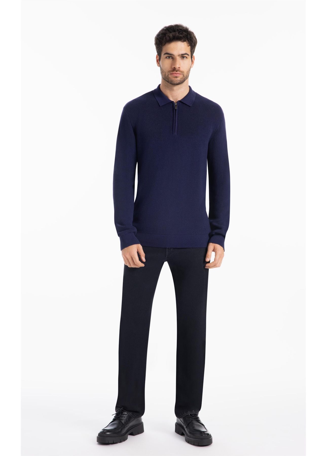 Tricot Polo Sweater Marinho