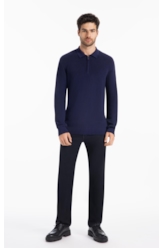 Tricot Polo Sweater Marinho