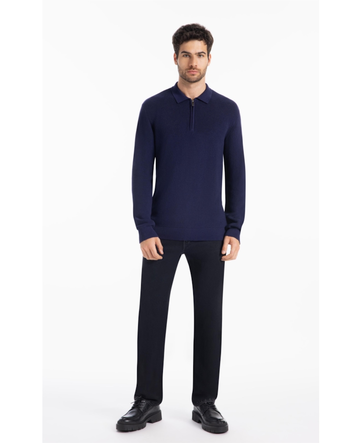Tricot Polo Sweater Marinho