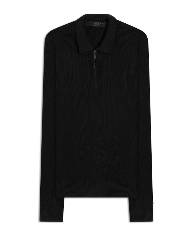 Tricot Polo Sweater Preto