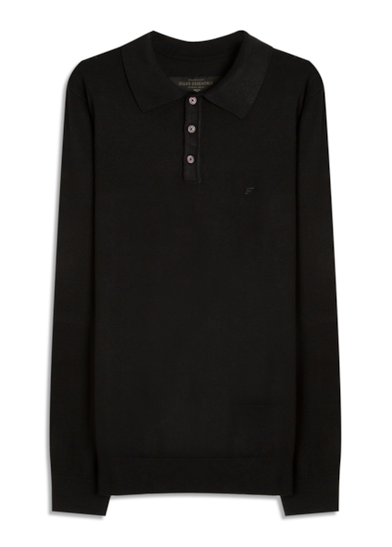 Tricot Polo Sweater Preto