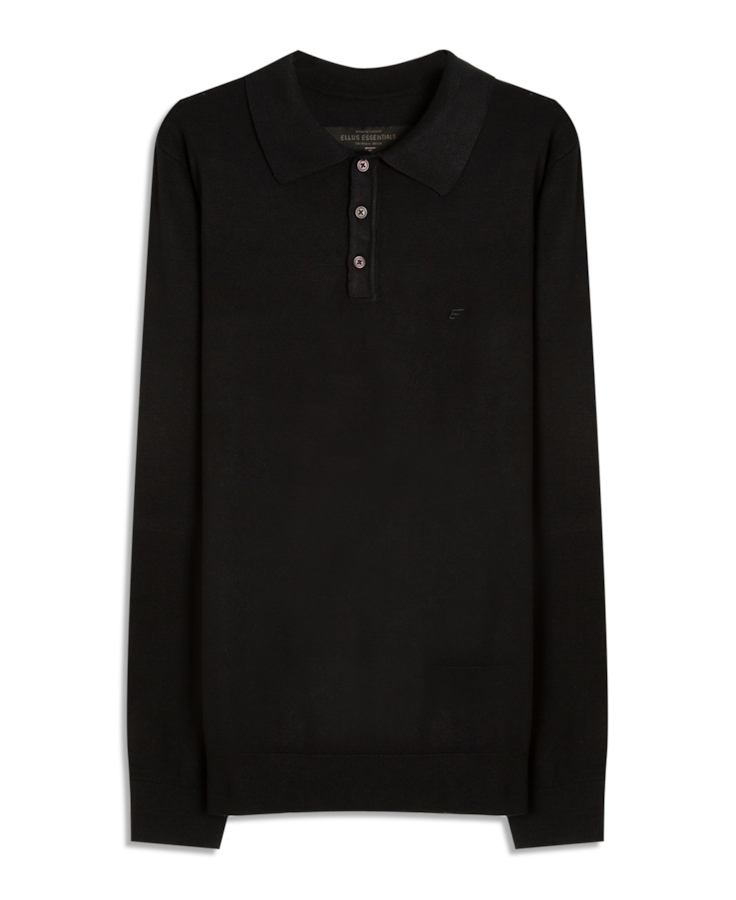 Tricot Polo Sweater Preto