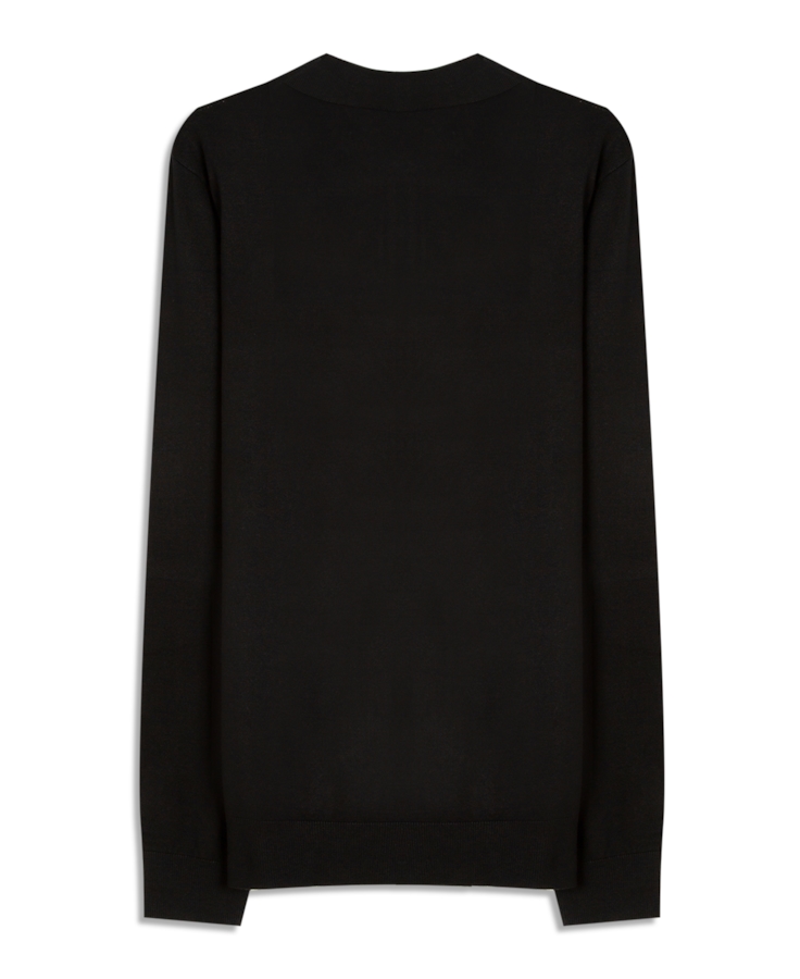 Tricot Polo Sweater Preto