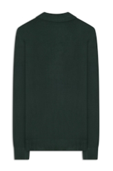 Tricot Polo Sweater Verde Escuro