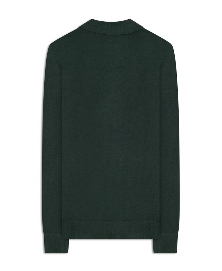 Tricot Polo Sweater Verde Escuro