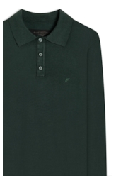 Tricot Polo Sweater Verde Escuro