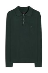 Tricot Polo Sweater Verde Escuro