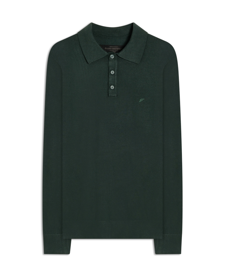 Tricot Polo Sweater Verde Escuro