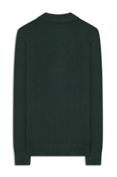 Tricot Polo Sweater Verde Escuro