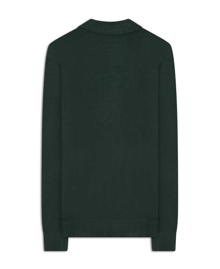 Tricot Polo Sweater Verde Escuro