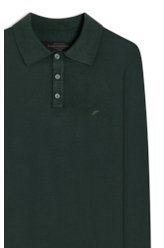 Tricot Polo Sweater Verde Escuro