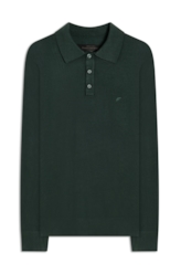 Tricot Polo Sweater Verde Escuro