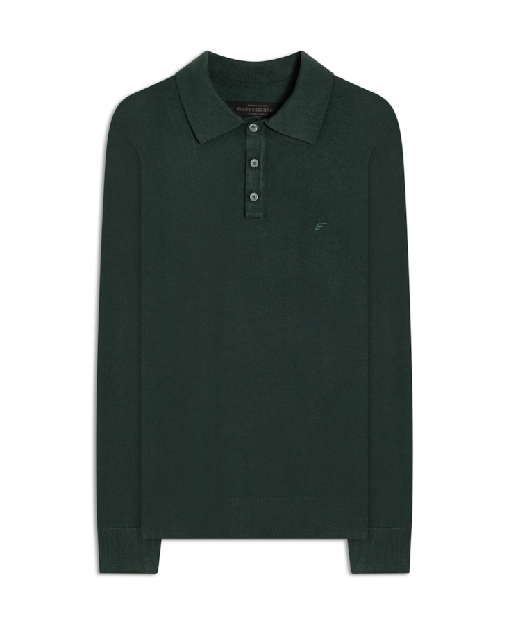 Tricot Polo Sweater Verde Escuro