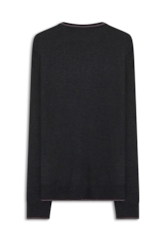 Tricot Poly Sweater Stripes Chumbo Mescla