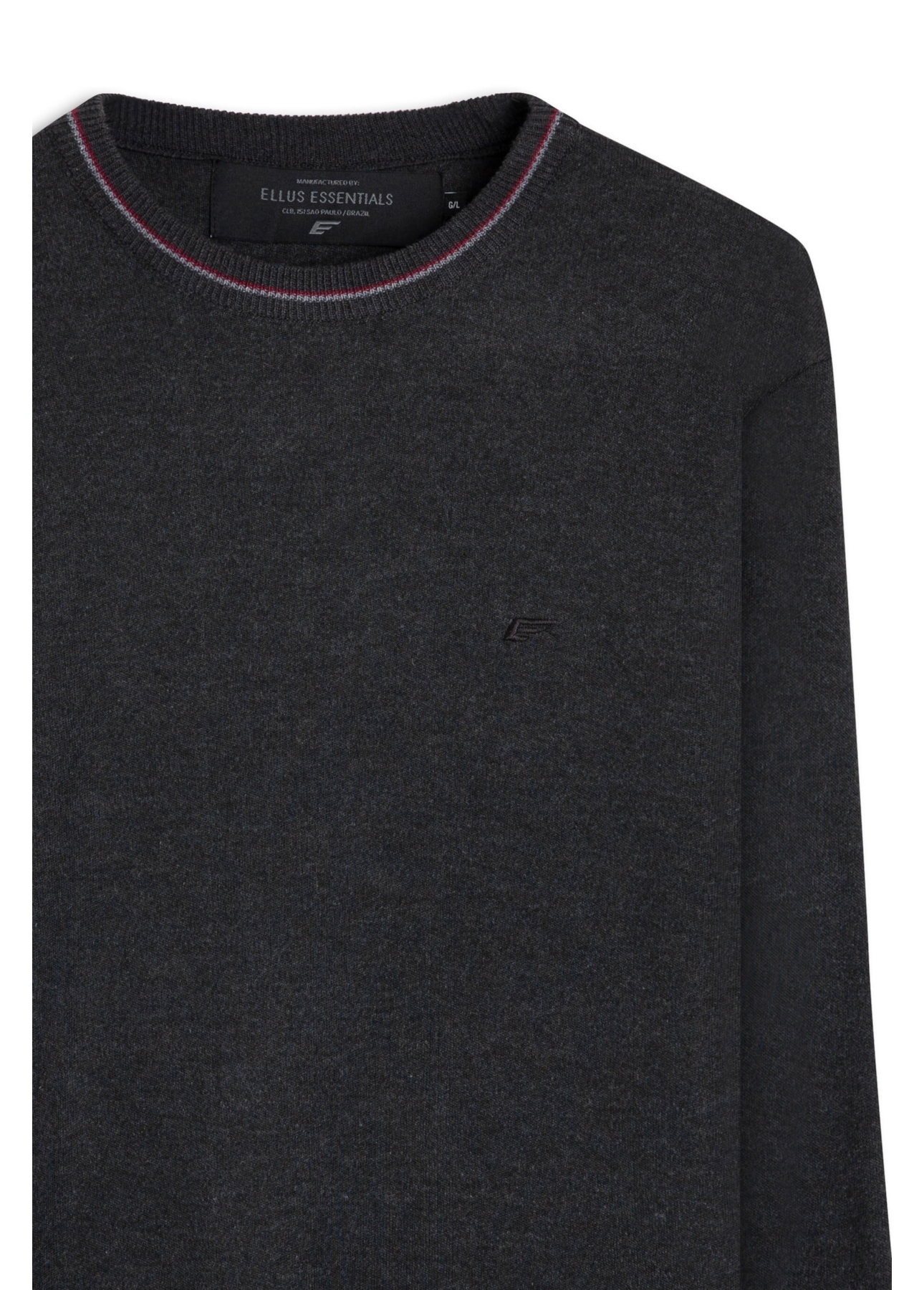 Tricot Poly Sweater Stripes Chumbo Mescla