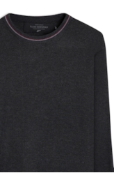 Tricot Poly Sweater Stripes Chumbo Mescla