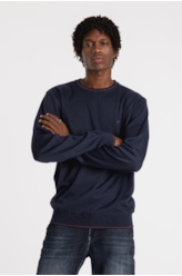 Tricot Poly Sweater Stripes Dark Navy