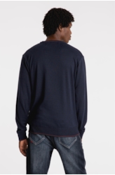 Tricot Poly Sweater Stripes Dark Navy