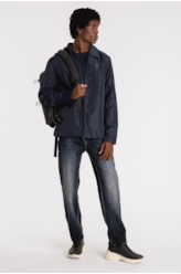 Tricot Poly Sweater Stripes Dark Navy