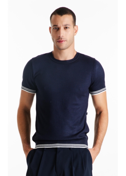Tricot Power Knit T-Shirt Jersey Piping Mc Dark Navy